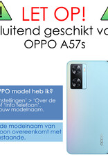 NoXx Hoes Geschikt voor OPPO A57s Hoesje Cover Siliconen Back Case Hoes Met Screenprotector - Lila