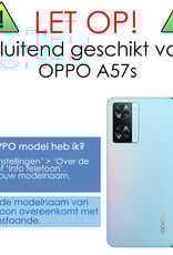 NoXx Hoes Geschikt voor OPPO A57s Hoesje Cover Siliconen Back Case Hoes Met 2x Screenprotector - Wit