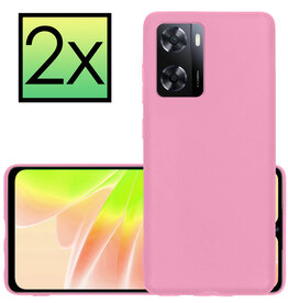 NoXx NoXx OPPO A57 Hoesje Siliconen - Lichtroze - 2 PACK