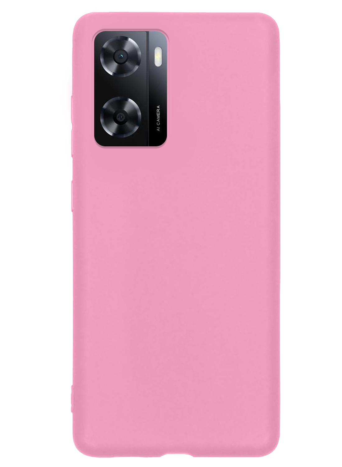 NoXx Hoes Geschikt voor OPPO A57s Hoesje Cover Siliconen Back Case Hoes Met 2x Screenprotector - Lichtroze