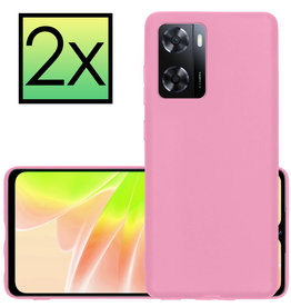 NoXx NoXx OPPO A57s Hoesje Siliconen - Lichtroze - 2 PACK