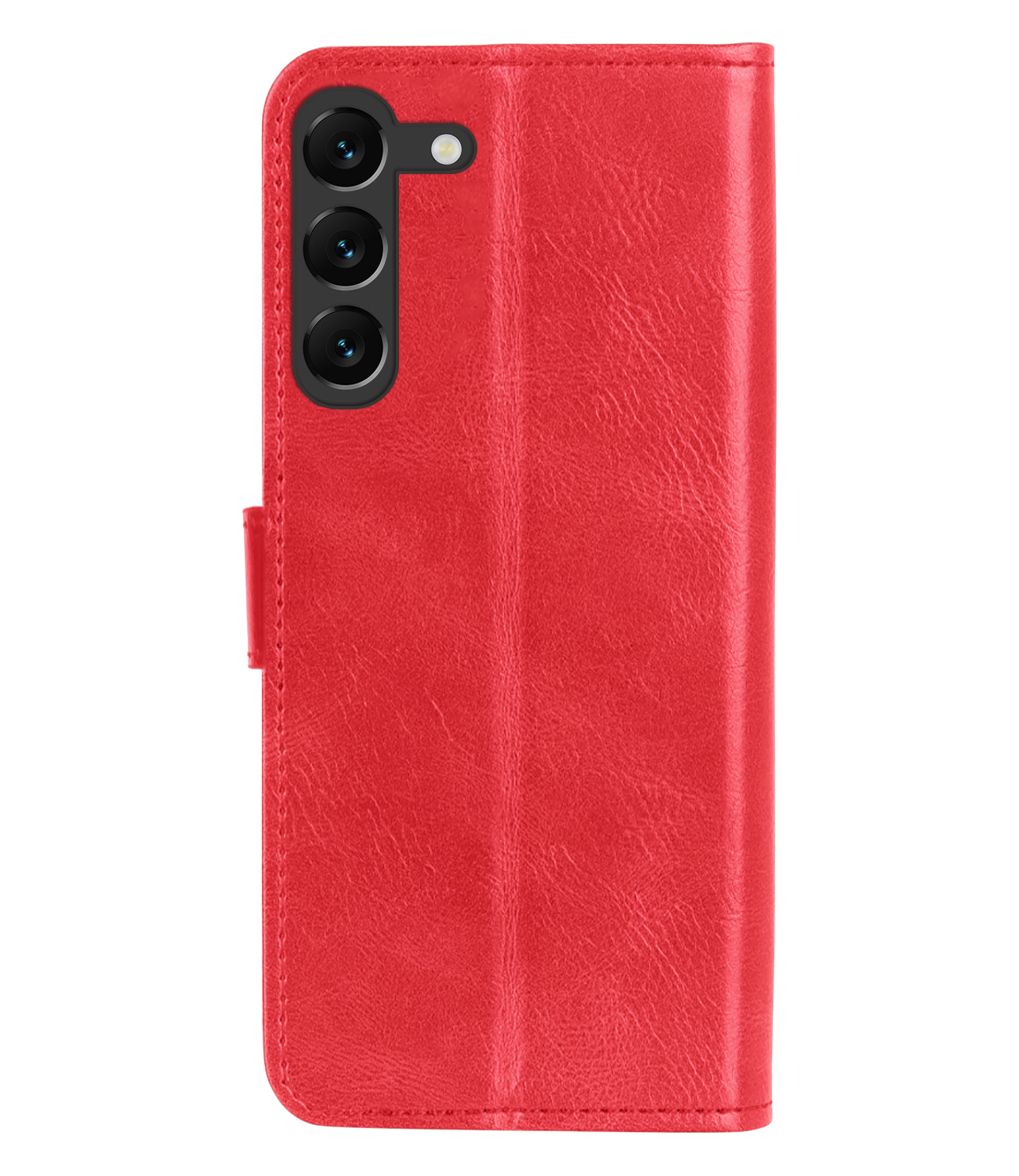 BASEY. Hoes Geschikt voor Samsung S23 Hoesje Bookcase Hoes Flip Case Book Cover - Hoesje Geschikt voor Samsung Galaxy S23 Hoes Book Case Hoesje - Rood