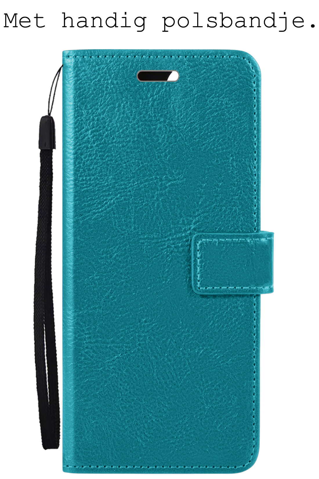 BASEY. Hoes Geschikt voor Samsung S23 Hoesje Bookcase Hoes Flip Case Book Cover - Hoesje Geschikt voor Samsung Galaxy S23 Hoes Book Case Hoesje - Turquoise
