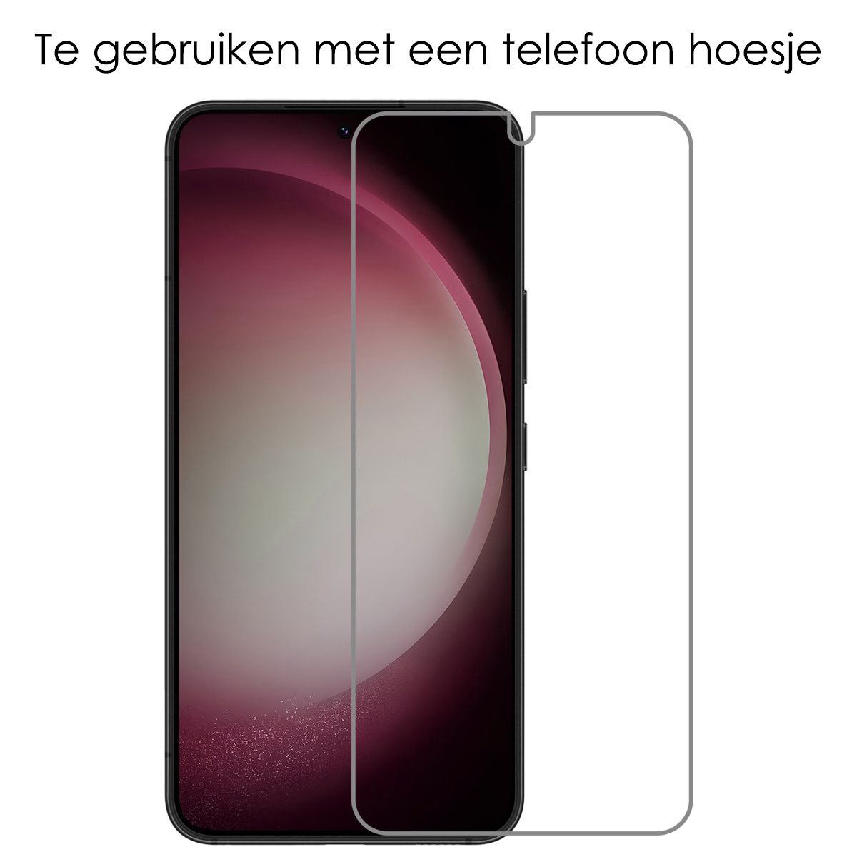 NoXx Screenprotector Geschikt voor Samsung S23 Screenprotector Tempered Glass Gehard Glas Beschermglas