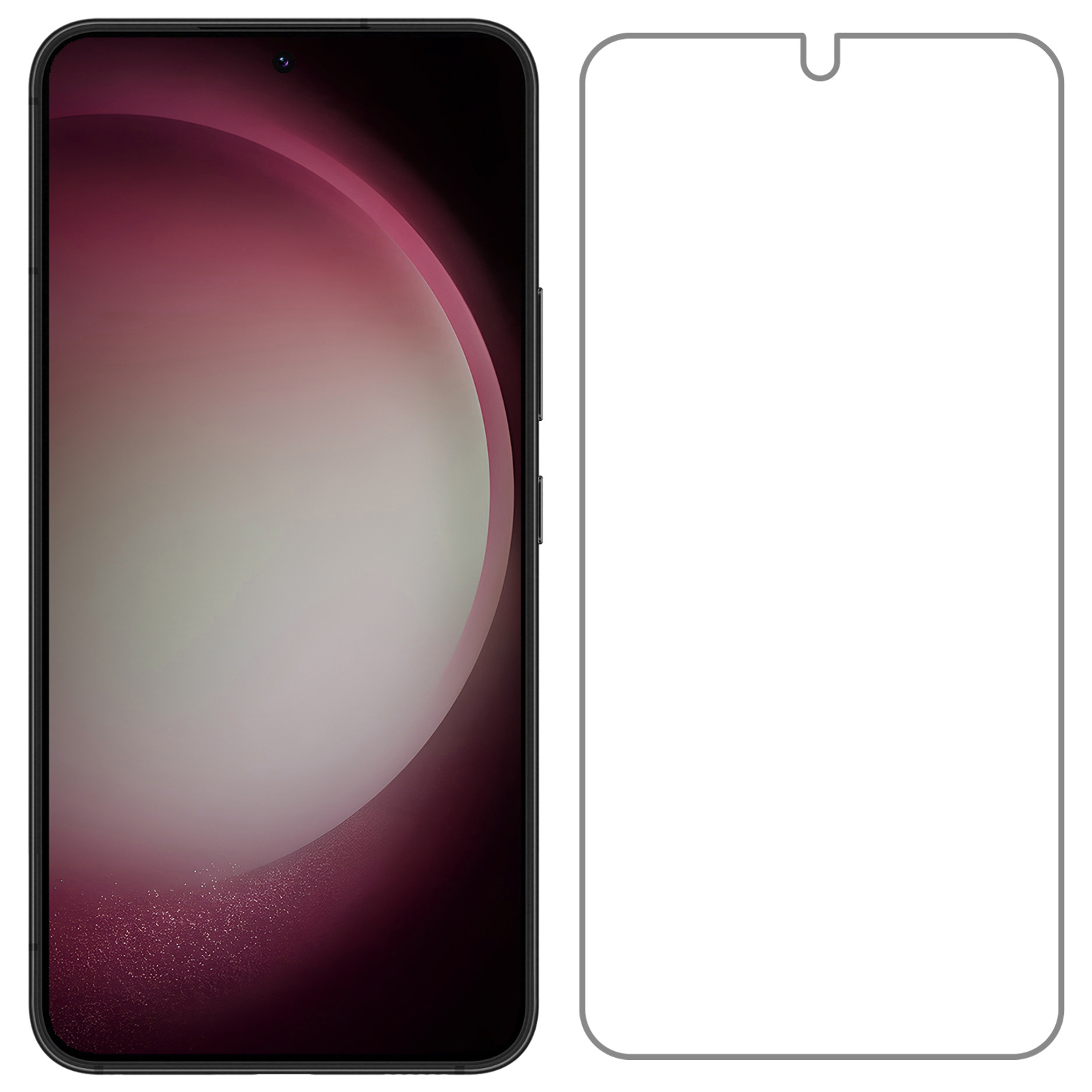 NoXx Screenprotector Geschikt voor Samsung S23 Screenprotector Tempered Glass Gehard Glas Beschermglas