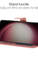 NoXx Hoes Geschikt voor Samsung S23 Hoesje Book Case Hoes Flip Cover Wallet Bookcase - Rosé goud