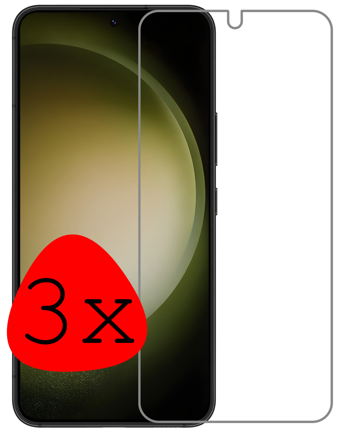 BASEY. Screenprotector Geschikt voor Samsung S23 Plus Screenprotector Tempered Glass - Screenprotector Geschikt voor Samsung Galaxy S23 Plus Beschermglas Screen Protector Glas - 3 Stuks