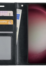 NoXx Hoes Geschikt voor Samsung S23 Hoesje Book Case Hoes Flip Cover Wallet Bookcase - Zwart
