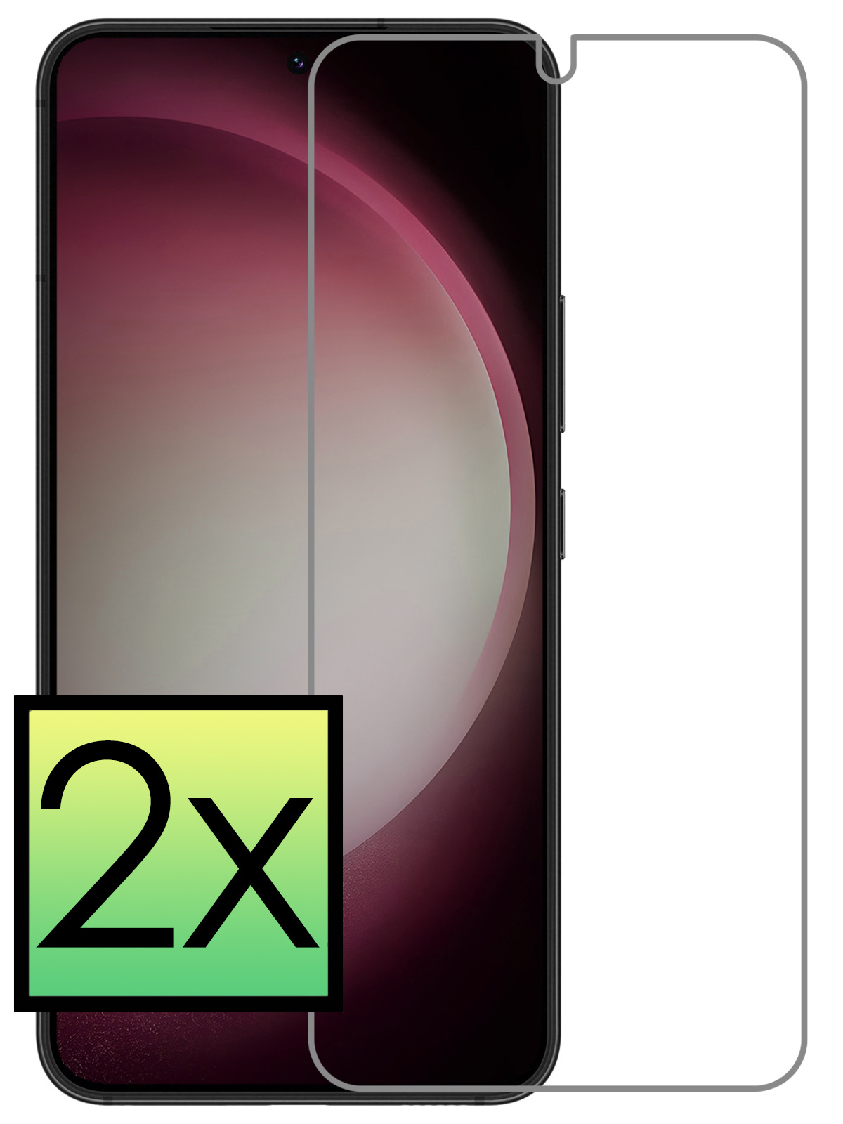 NoXx Screenprotector Geschikt voor Samsung S23 Plus Screenprotector Tempered Glass Gehard Glas Beschermglas - 2x