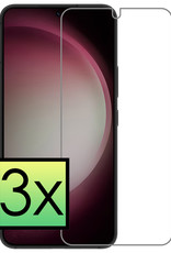 NoXx Screenprotector Geschikt voor Samsung S23 Plus Screenprotector Tempered Glass Gehard Glas Beschermglas - 3x