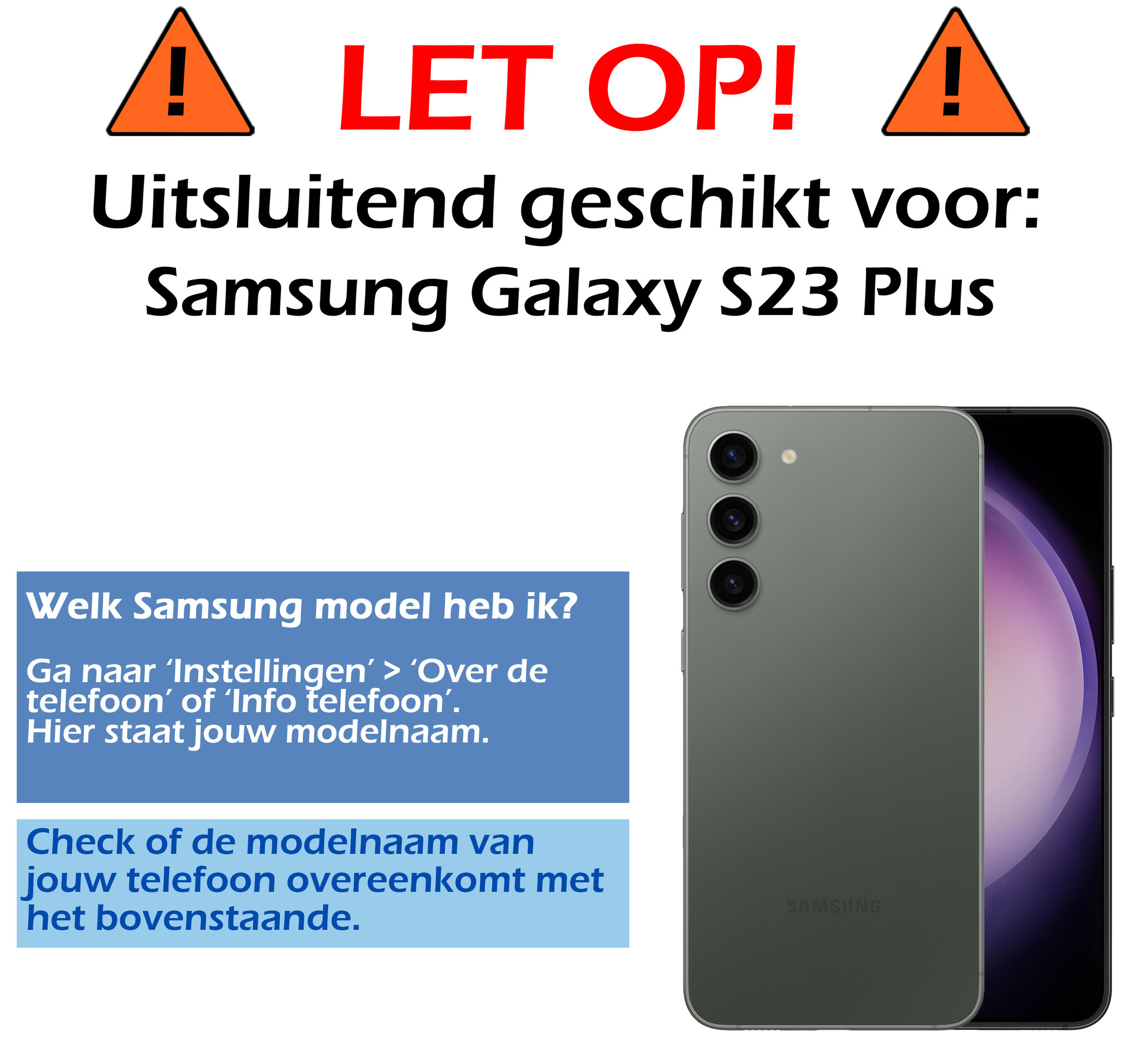 Samsung S23 Plus Screenprotector Bescherm Glas Tempered Glass Samsung Galaxy S23 Plus Screen Protector - 2x