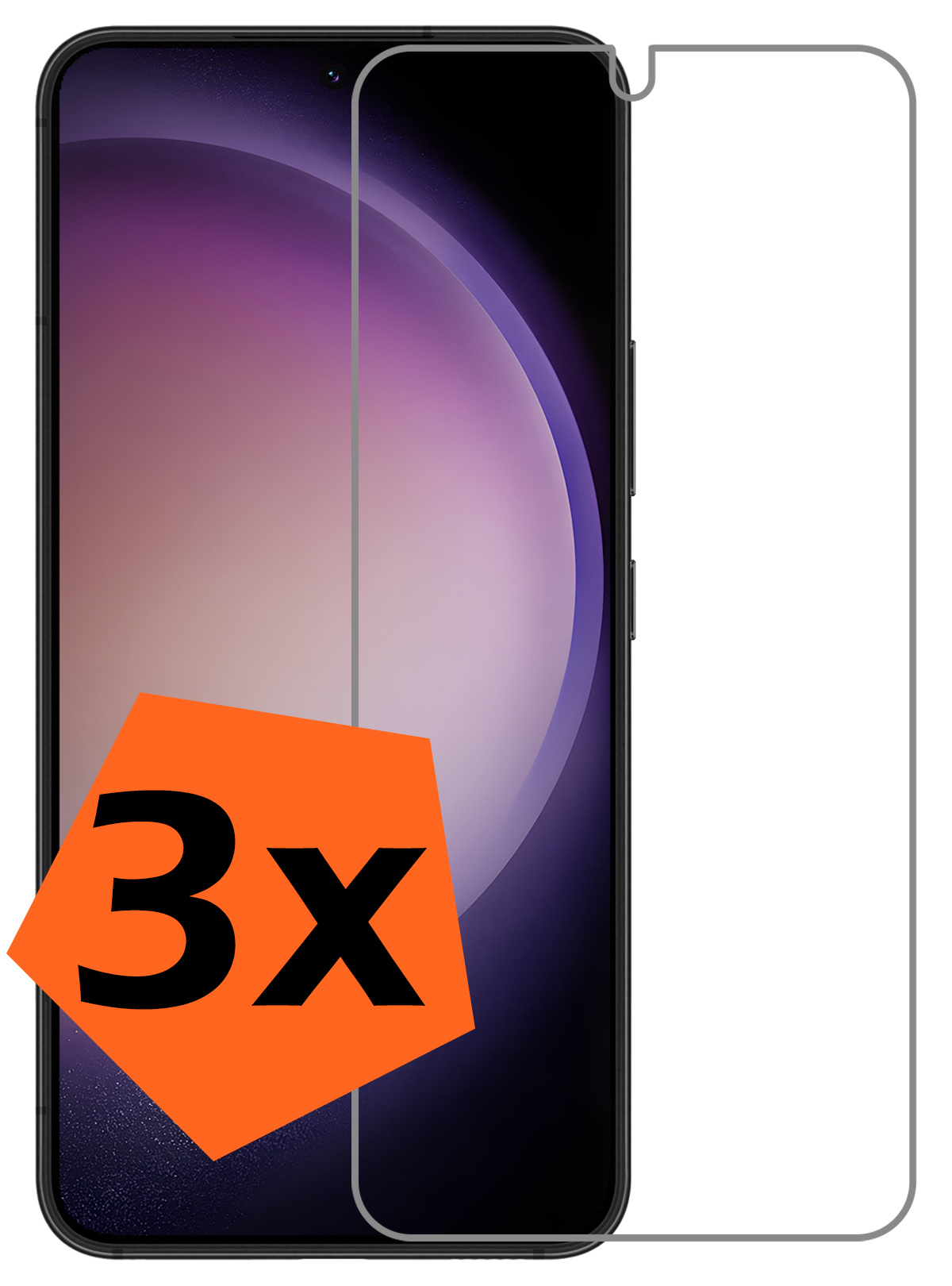 Nomfy Screenprotector Geschikt voor Samsung S23 Plus Screenprotector Bescherm Glas Tempered Glass - Screenprotector Geschikt voor Samsung Galaxy S23 Plus Screen Protector - 3 PACK