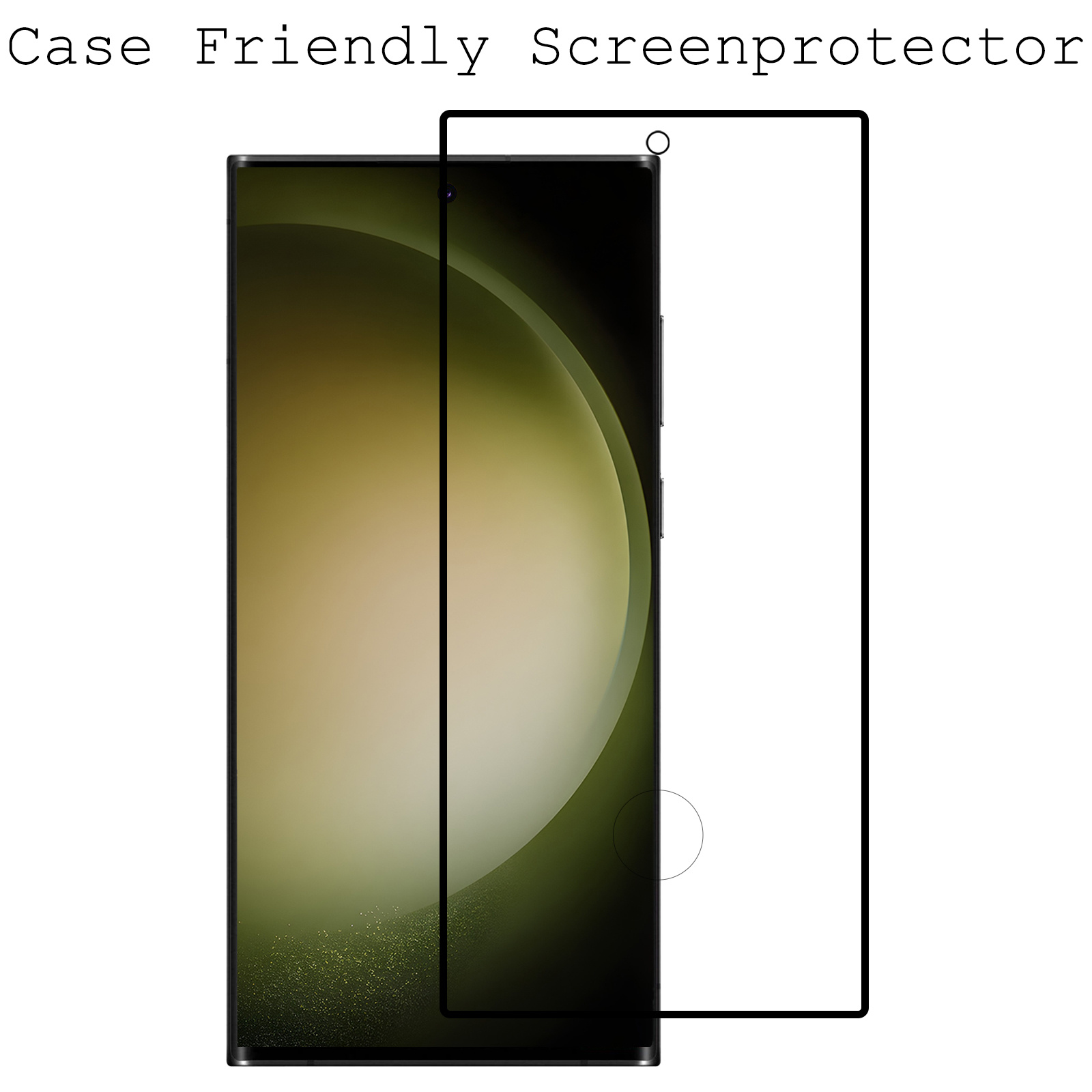 Samsung Galaxy S23 Ultra Screenprotector Glas Tempered Glass 3D - Samsung Galaxy S23 Ultra Screen Protector 3D Full Cover