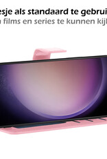 Nomfy Hoesje Geschikt voor Samsung S23 Hoes Bookcase Flipcase Book Cover - Hoes Geschikt voor Samsung Galaxy S23 Hoesje Book Case - Lichtroze