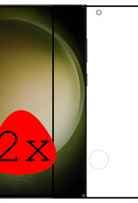 BASEY. Screenprotector Geschikt voor Samsung S23 Ultra Screenprotector Beschermglas Full Cover - Screenprotector Geschikt voor Samsung Galaxy S23 Ultra Screen Protector Full Cover - 2 Stuks