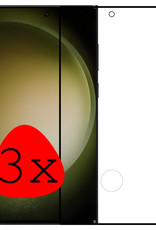 BASEY. Screenprotector Geschikt voor Samsung S23 Ultra Screenprotector Beschermglas Full Cover - Screenprotector Geschikt voor Samsung Galaxy S23 Ultra Screen Protector Full Cover - 3 Stuks