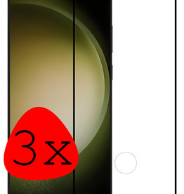 BASEY. BASEY. Samsung Galaxy S23 Ultra Screenprotector Glas Full Cover - 3 PACK