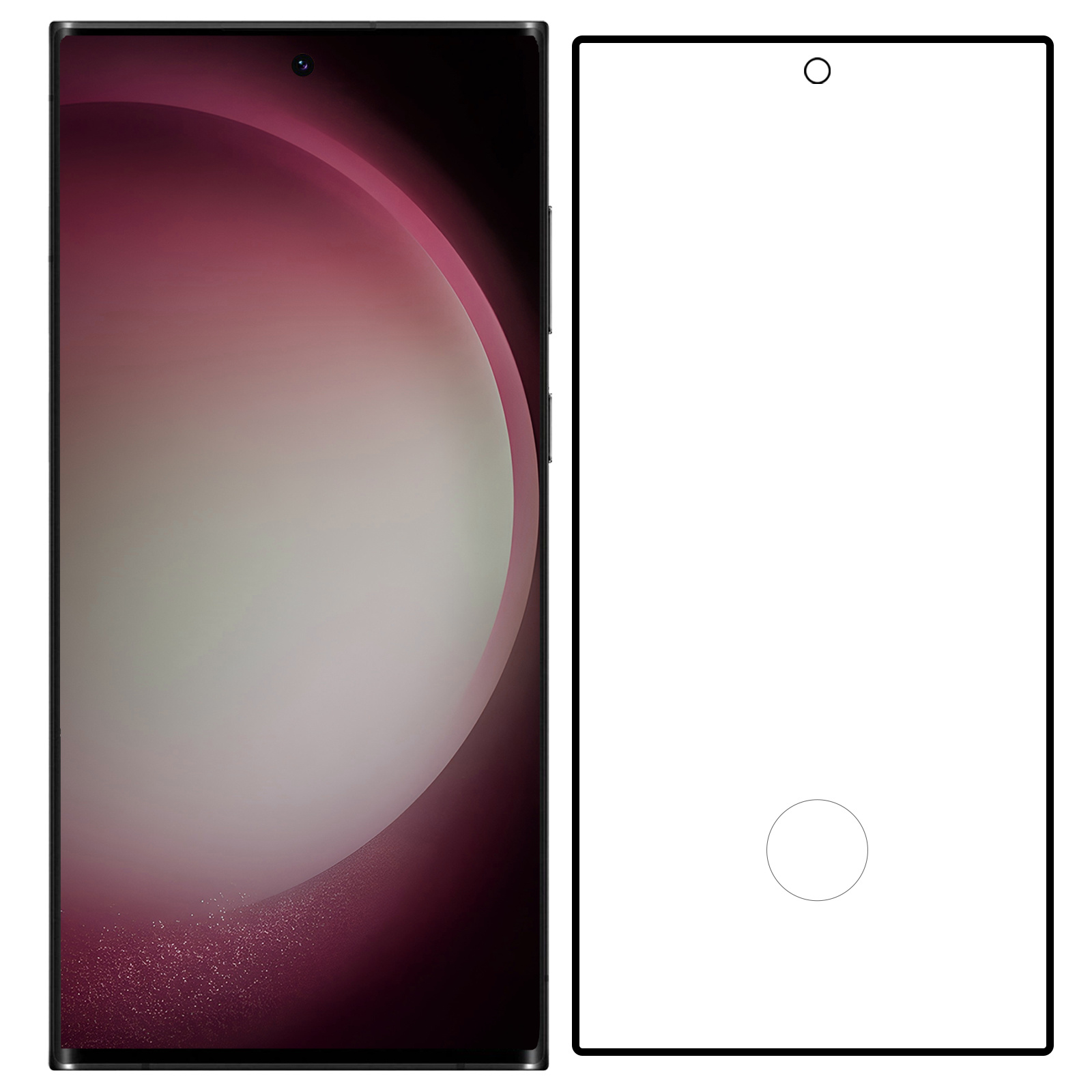 NoXx Screenprotector Geschikt voor Samsung S23 Ultra Screenprotector Tempered Glass Gehard Glas Full Cover - 2x