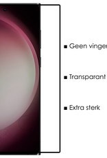 NoXx Screenprotector Geschikt voor Samsung S23 Ultra Screenprotector Tempered Glass Gehard Glas Full Cover - 2x