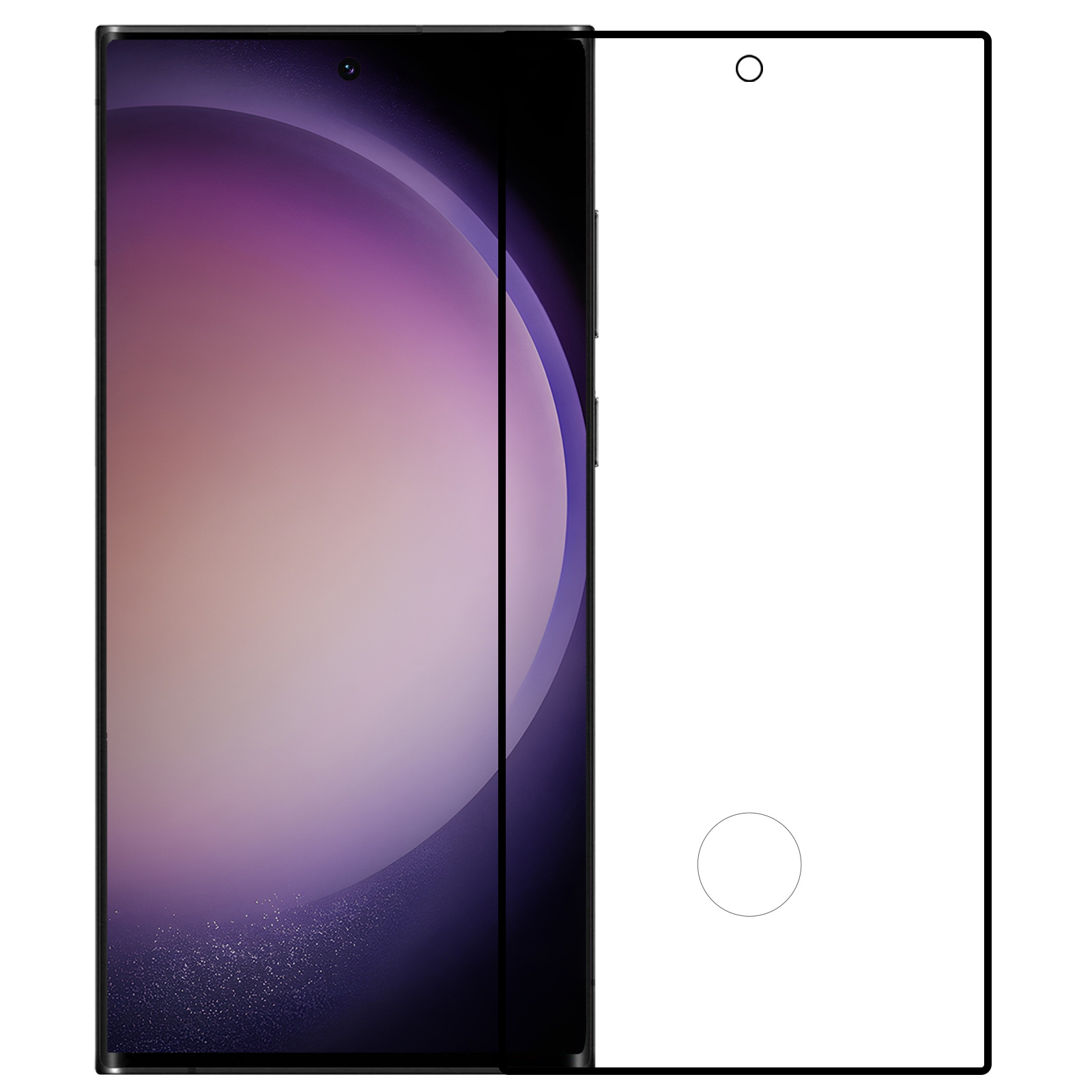 Nomfy Screenprotector Geschikt voor Samsung S23 Ultra Screenprotector Bescherm Glas - Screenprotector Geschikt voor Samsung Galaxy S23 Ultra Screen Protector Tempered Glass Full Screen Full Cover