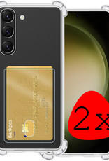 BASEY. Hoes Geschikt voor Samsung S23 Hoesje Shock Proof Case Hoes - Hoesje Geschikt voor Samsung Galaxy S23 Hoes Cover Shockproof - Transparant - 2 Stuks