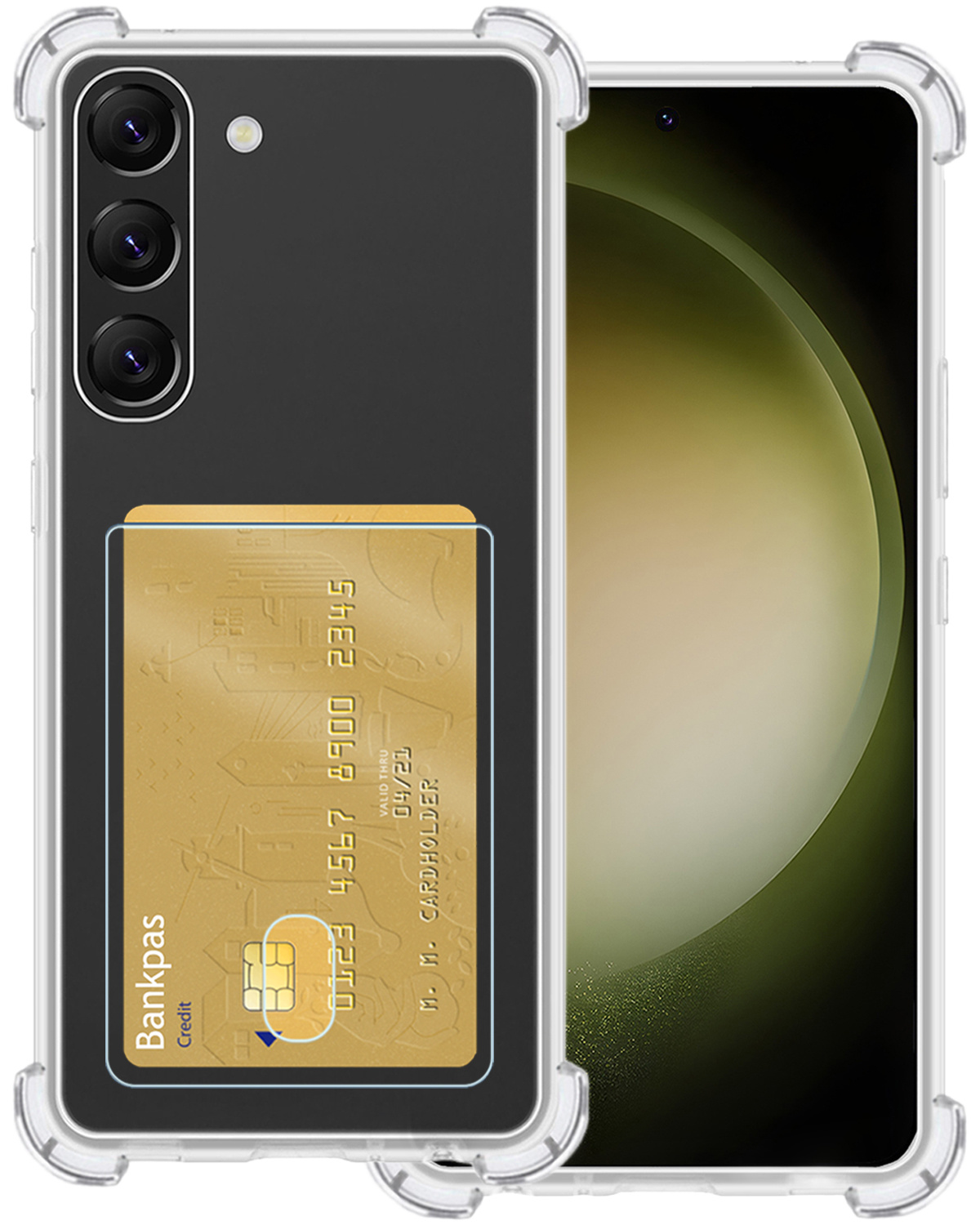 BASEY. Hoes Geschikt voor Samsung S23 Hoesje Shock Proof Case Hoes - Hoesje Geschikt voor Samsung Galaxy S23 Hoes Cover Shockproof - Transparant