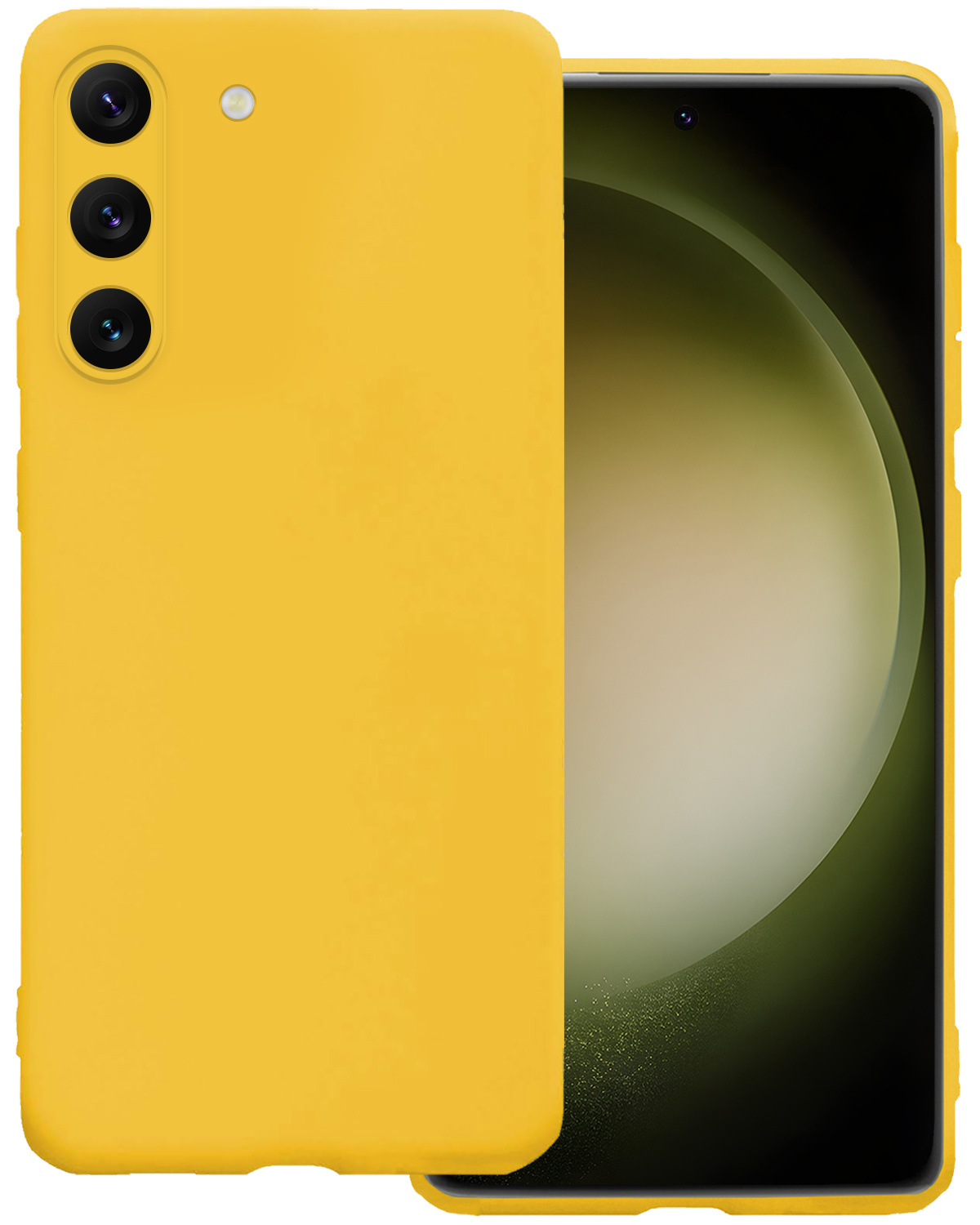 BASEY. Hoes Geschikt voor Samsung S23 Hoesje Siliconen Back Cover Case - Hoesje Geschikt voor Samsung Galaxy S23 Hoes Cover Hoesje - Geel
