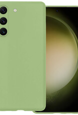 BASEY. Hoes Geschikt voor Samsung S23 Hoesje Siliconen Back Cover Case - Hoesje Geschikt voor Samsung Galaxy S23 Hoes Cover Hoesje - Groen