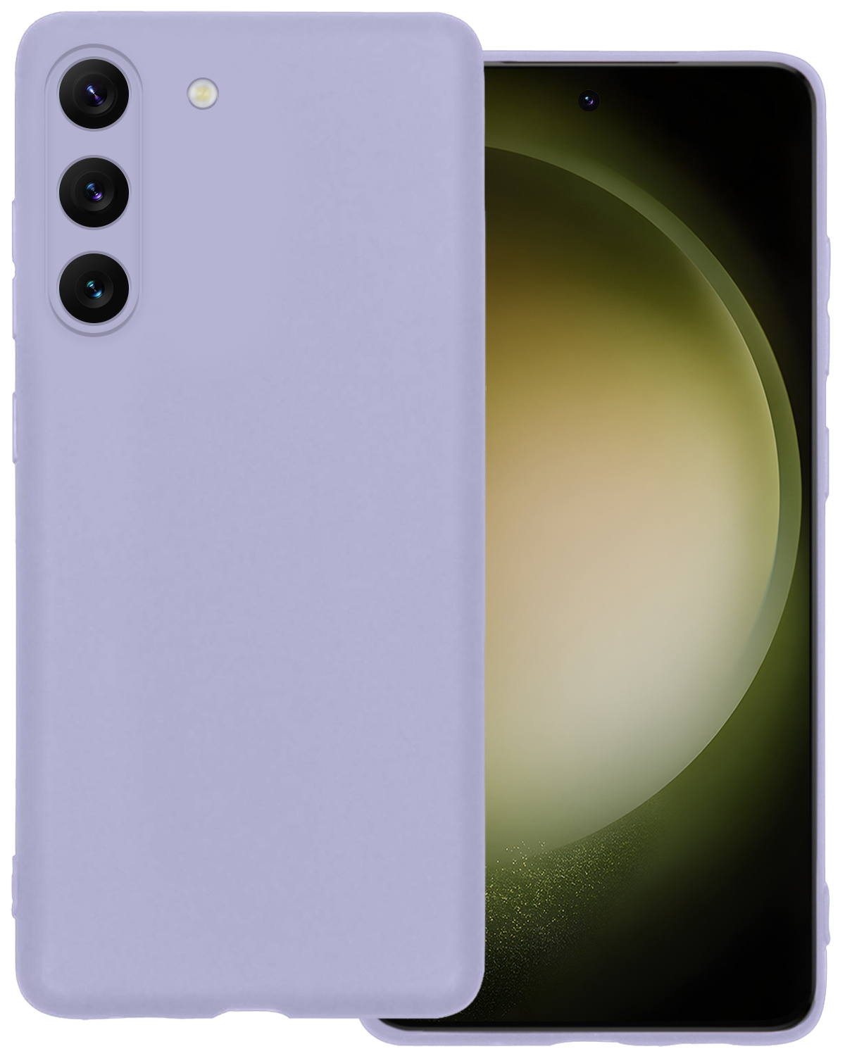 BASEY. Hoes Geschikt voor Samsung S23 Hoesje Siliconen Back Cover Case - Hoesje Geschikt voor Samsung Galaxy S23 Hoes Cover Hoesje - Lila