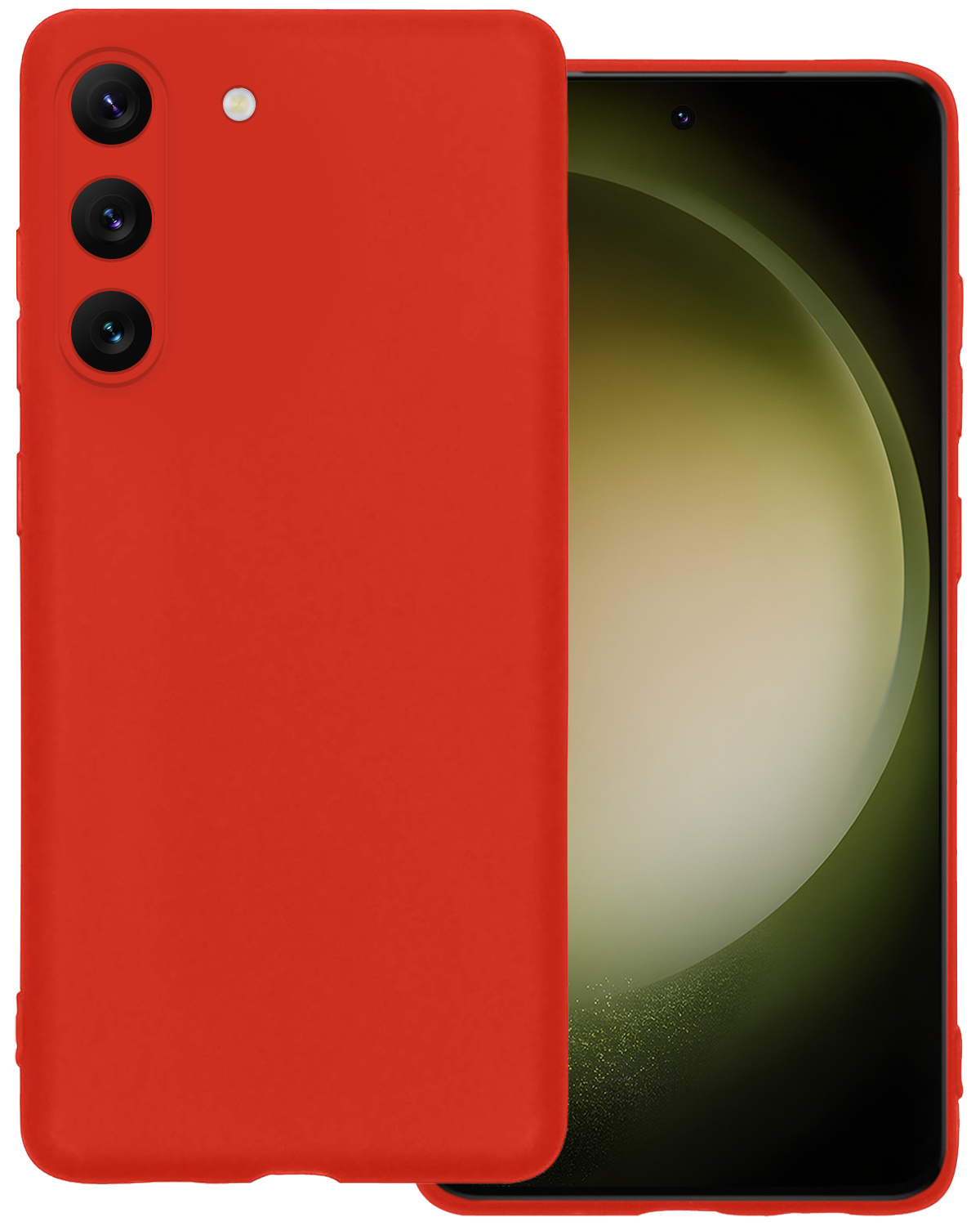 BASEY. Hoes Geschikt voor Samsung S23 Hoesje Siliconen Back Cover Case - Hoesje Geschikt voor Samsung Galaxy S23 Hoes Cover Hoesje - Rood