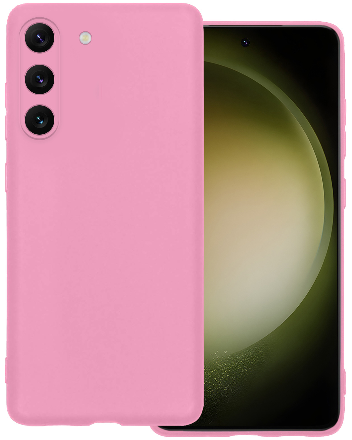 BASEY. Hoes Geschikt voor Samsung S23 Hoesje Siliconen Back Cover Case - Hoesje Geschikt voor Samsung Galaxy S23 Hoes Cover Hoesje - Lichtroze