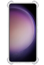 Nomfy Hoesje Geschikt voor Samsung S23 Hoesje Pasjeshouder Shockproof Pas Houder - Hoesje Geschikt voor Samsung Galaxy S23 Hoes Met Kaarthouder - Transparant - 2 PACK