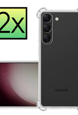 NoXx Hoes Geschikt voor Samsung S23 Hoesje Siliconen Cover Shock Proof Back Case Shockproof Hoes - Transparant - 2x