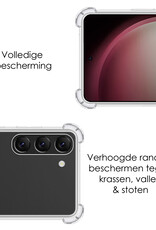 NoXx Hoes Geschikt voor Samsung S23 Hoesje Siliconen Cover Shock Proof Back Case Shockproof Hoes - Transparant - 2x