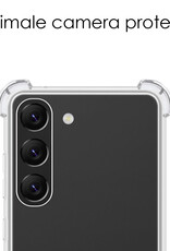NoXx Hoes Geschikt voor Samsung S23 Hoesje Siliconen Cover Shock Proof Back Case Shockproof Hoes - Transparant - 2x