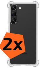 Nomfy Hoesje Geschikt voor Samsung S23 Hoesje Shock Proof Cover Case Shockproof - Hoes Geschikt voor Samsung Galaxy S23 Hoes Siliconen Back Case - Transparant - 2 PACK