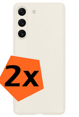 Nomfy Hoesje Geschikt voor Samsung S23 Hoesje Siliconen Cover Case - Hoes Geschikt voor Samsung Galaxy S23 Hoes Back Case - 2-PACK - Wit