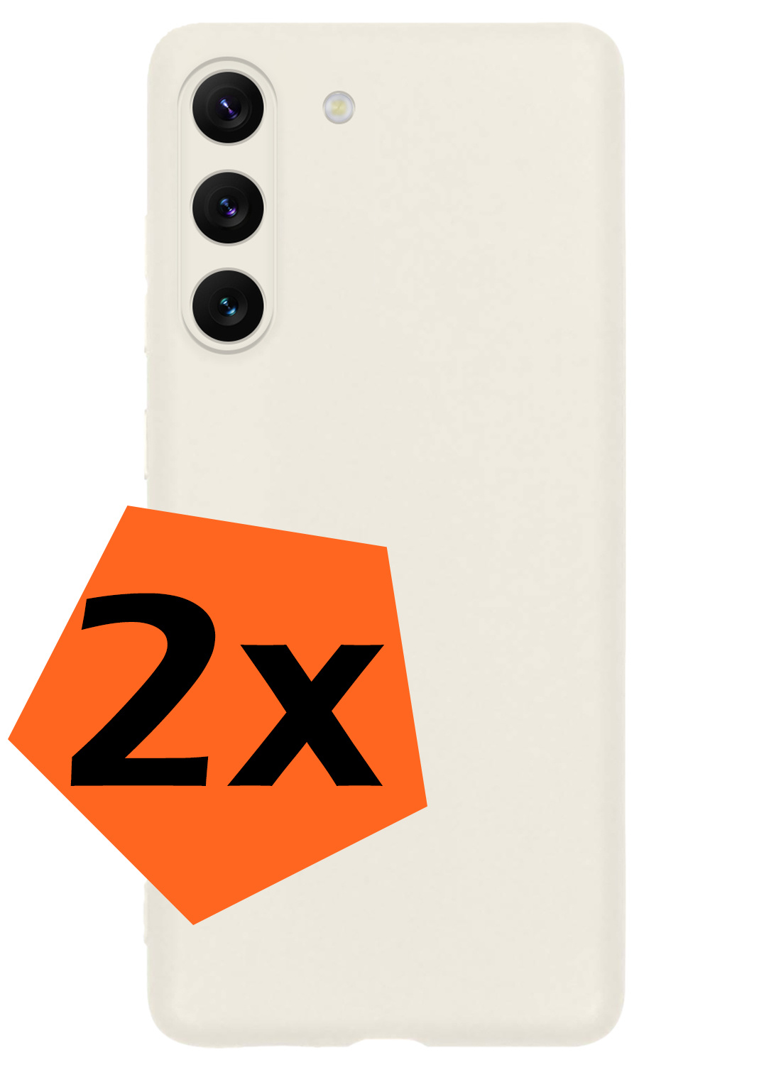 Nomfy Hoesje Geschikt voor Samsung S23 Hoesje Siliconen Cover Case - Hoes Geschikt voor Samsung Galaxy S23 Hoes Back Case - 2-PACK - Wit