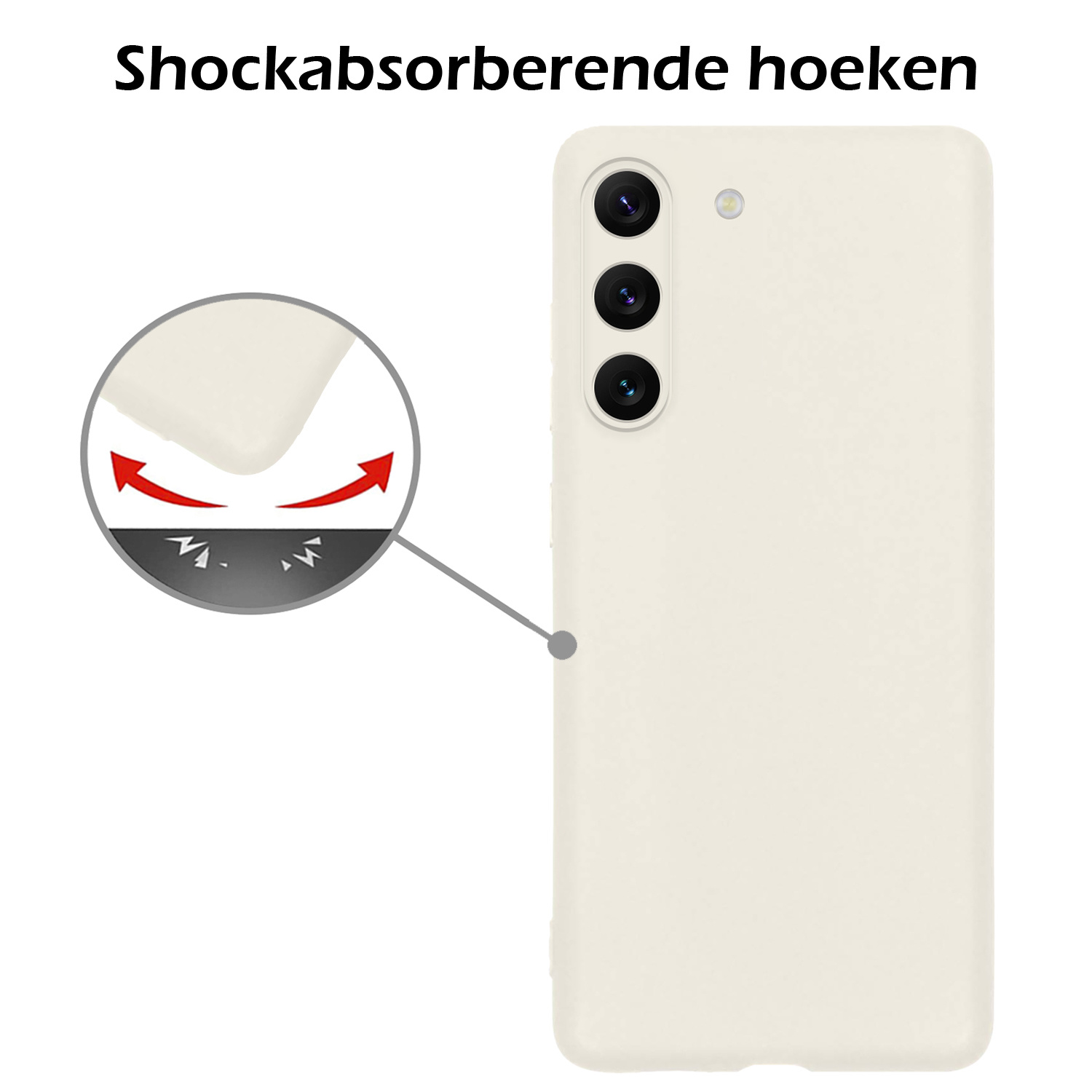Nomfy Hoesje Geschikt voor Samsung S23 Hoesje Siliconen Cover Case - Hoes Geschikt voor Samsung Galaxy S23 Hoes Back Case - 2-PACK - Wit