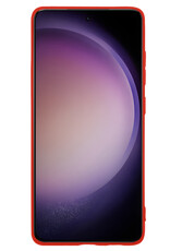 Nomfy Hoesje Geschikt voor Samsung S23 Hoesje Siliconen Cover Case - Hoes Geschikt voor Samsung Galaxy S23 Hoes Back Case - 2-PACK - Rood