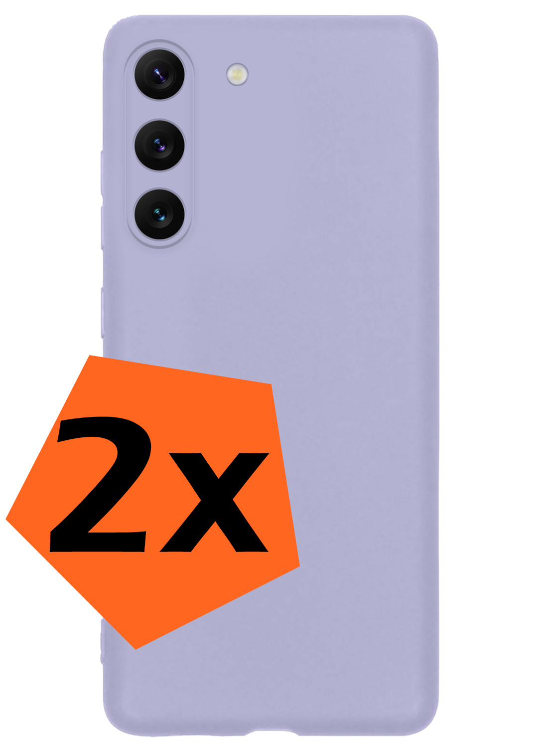 Nomfy Hoesje Geschikt voor Samsung S23 Hoesje Siliconen Cover Case - Hoes Geschikt voor Samsung Galaxy S23 Hoes Back Case - 2-PACK - Lila