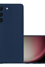 NoXx Hoes Geschikt voor Samsung S23 Hoesje Cover Siliconen Back Case Hoes - Donkerblauw