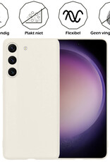 Nomfy Hoesje Geschikt voor Samsung S23 Hoesje Siliconen Cover Case - Hoes Geschikt voor Samsung Galaxy S23 Hoes Back Case - Wit