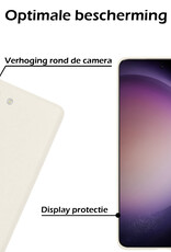 Nomfy Hoesje Geschikt voor Samsung S23 Hoesje Siliconen Cover Case - Hoes Geschikt voor Samsung Galaxy S23 Hoes Back Case - Wit