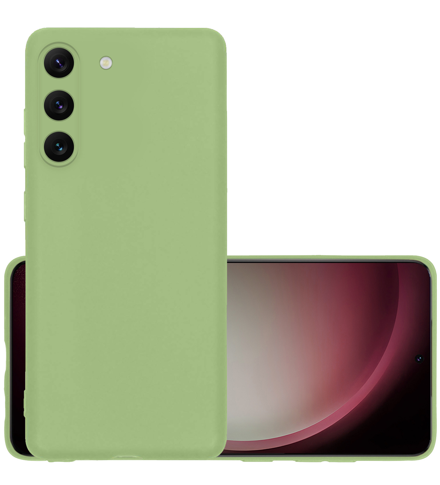 NoXx Hoes Geschikt voor Samsung S23 Hoesje Cover Siliconen Back Case Hoes - Groen