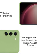 NoXx Hoes Geschikt voor Samsung S23 Hoesje Cover Siliconen Back Case Hoes - Groen