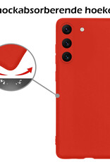 Nomfy Hoesje Geschikt voor Samsung S23 Hoesje Siliconen Cover Case - Hoes Geschikt voor Samsung Galaxy S23 Hoes Back Case - Rood