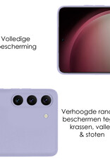 NoXx Hoes Geschikt voor Samsung S23 Hoesje Cover Siliconen Back Case Hoes - Lila