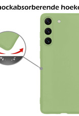 Nomfy Hoesje Geschikt voor Samsung S23 Hoesje Siliconen Cover Case - Hoes Geschikt voor Samsung Galaxy S23 Hoes Back Case - Groen