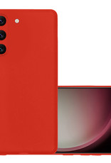 NoXx Hoes Geschikt voor Samsung S23 Hoesje Cover Siliconen Back Case Hoes - Rood